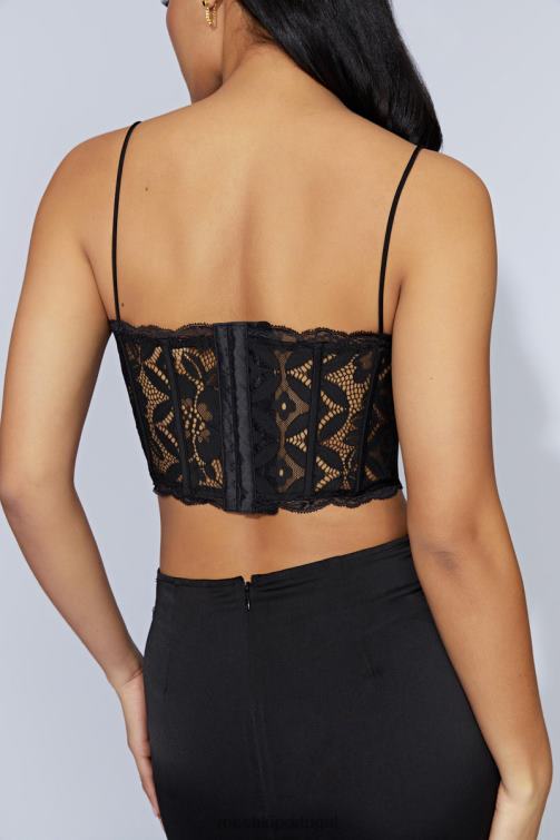 Meshki corpete de renda Bellamy com vieiras BLLT1016 roupas preto