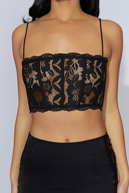 Meshki corpete de renda Bellamy com vieiras BLLT1016 roupas preto