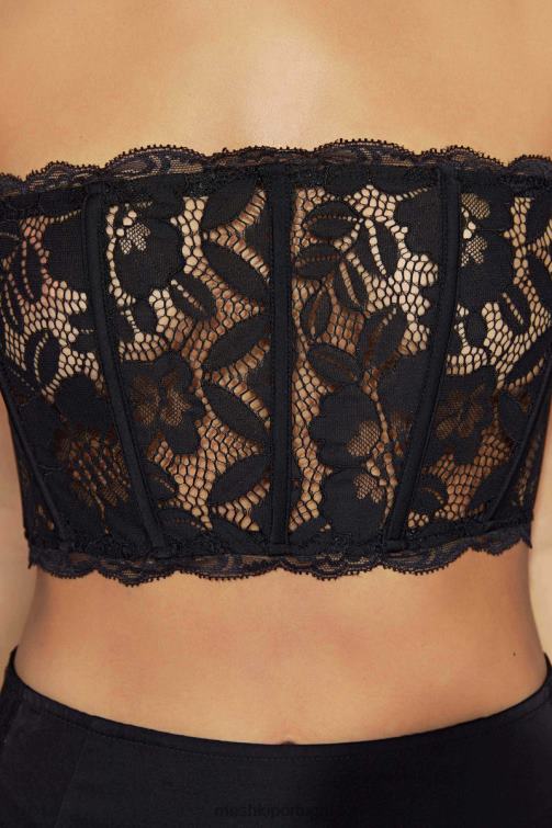 Meshki corpete de renda Bellamy com vieiras BLLT1016 roupas preto