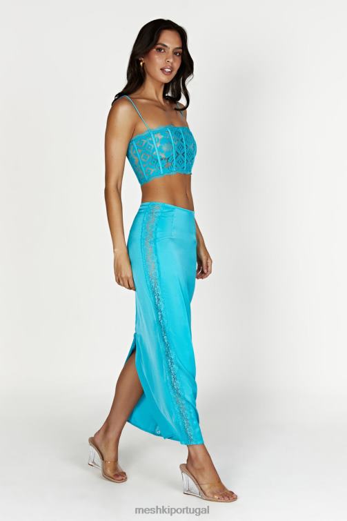 Meshki corpete de renda Bellamy com vieiras BLLT1043 roupas água-marinha