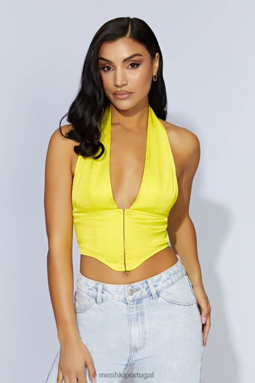 Meshki espartilho de cetim mallory BLLT1045 roupas verde fresco