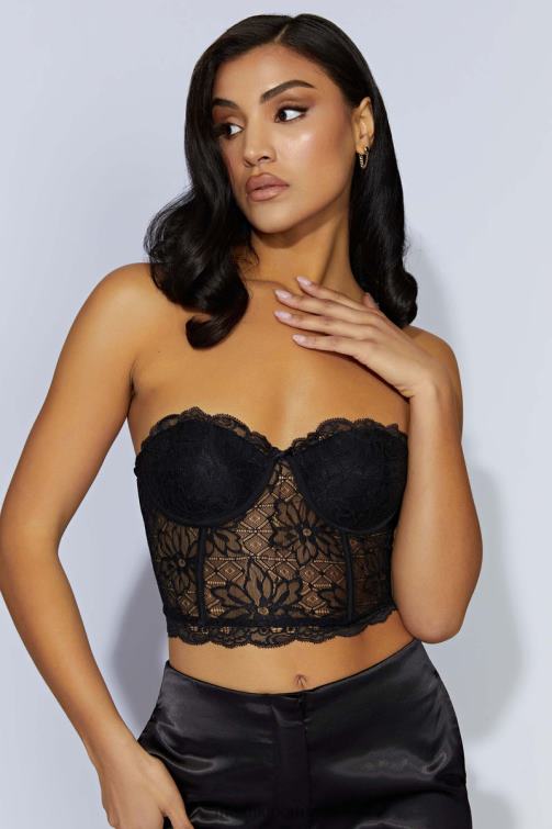 Meshki espartilho de renda alessandra BLLT1083 roupas preto