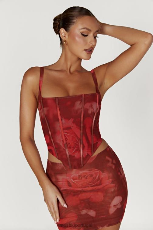 Meshki espartilho joanie com cadarço em malha BLLT896 roupas estampa rosa grande