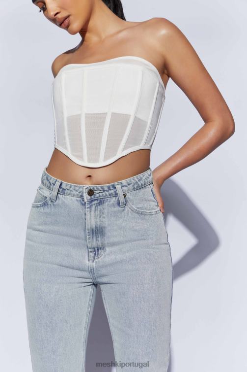 Meshki helen espartilho sem alças bustier BLLT1031 roupas branco