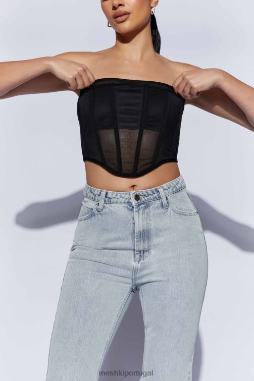 Meshki helen espartilho sem alças bustier BLLT1035 roupas preto