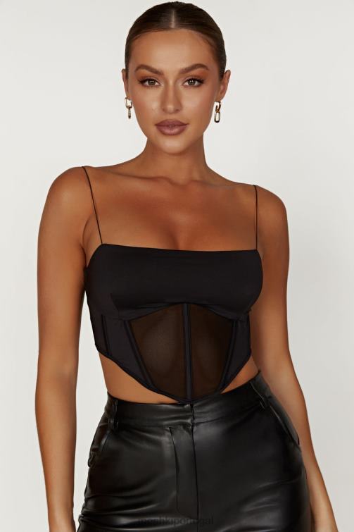Meshki jada malha espartilho bustier BLLT993 roupas preto