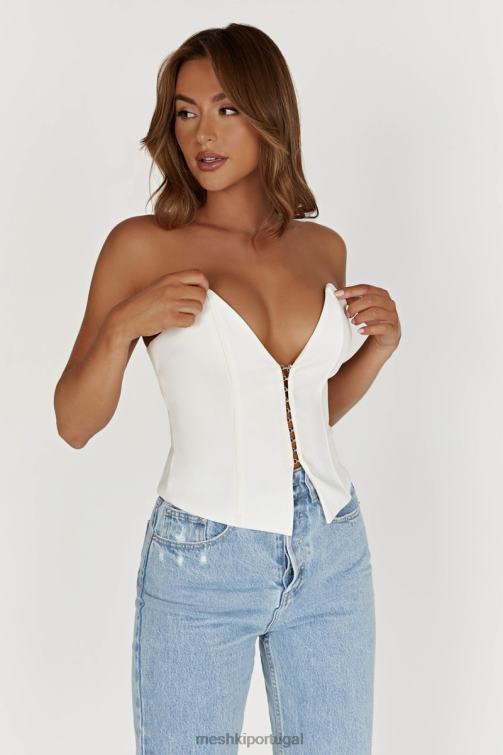 Meshki janayia top espartilho pontiagudo BLLT820 roupas branco