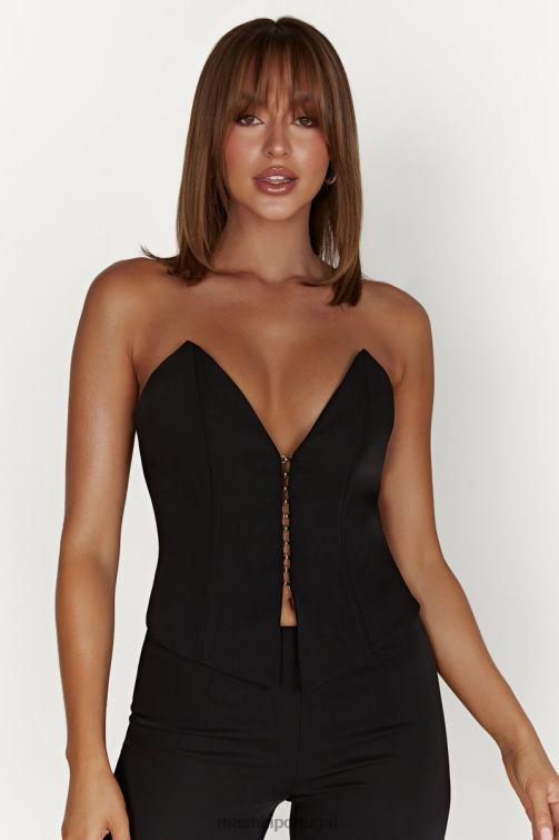 Meshki janayia top espartilho pontiagudo BLLT854 roupas preto