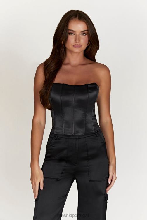 Meshki top espartilho amaya com cadarço BLLT995 roupas preto