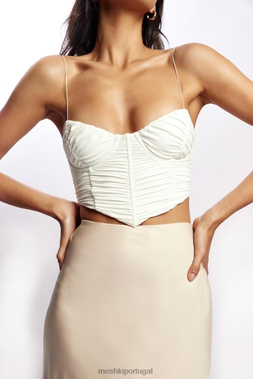 Meshki top espartilho magenta com babados BLLT990 roupas branco