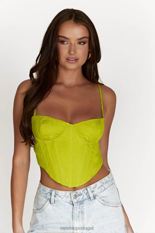 Meshki top espartilho maggie com armação BLLT1007 roupas verde-amarelado