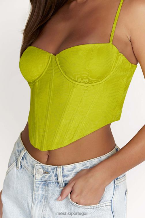 Meshki top espartilho maggie com armação BLLT1007 roupas verde-amarelado