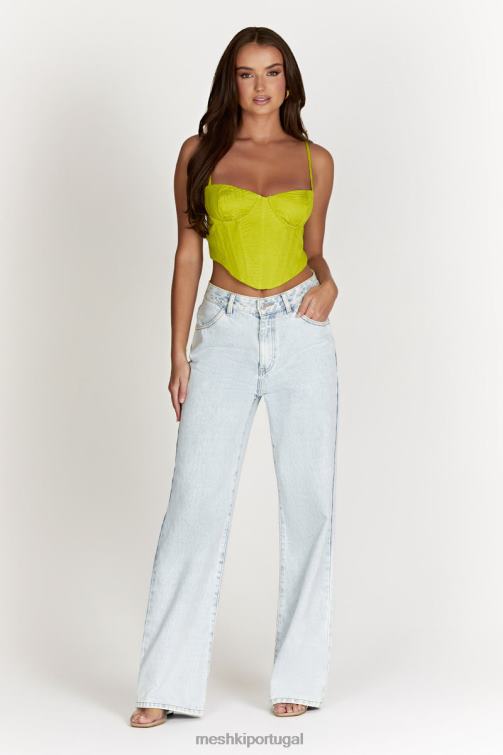 Meshki top espartilho maggie com armação BLLT1007 roupas verde-amarelado